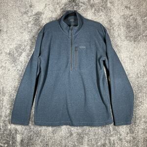 Simms Pullover Mens Large Blue Quarter Zip Polyester Fishing Outdoor Sweater